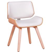silla en madera clara de arce con cojin blanco