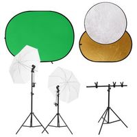 kit de estudio fotografico con luces fondo y reflector vidaxl