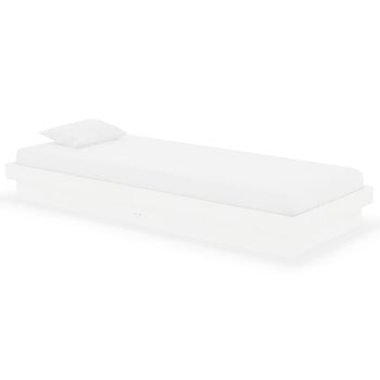 Estructura De Cama Individual Madera Maciza Blanca 75x190 Cm