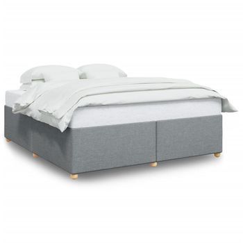 Cama Sin Colchón Tela Gris Claro 180x200 Cm Vidaxl