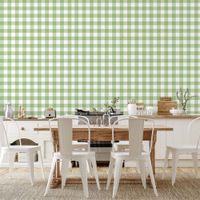 papel pintado cuadrados vichy verdes  52x1000cm
