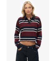 superdry para mujer w6012175a polo stripe rugby burdeos xs casual algodon manga larga