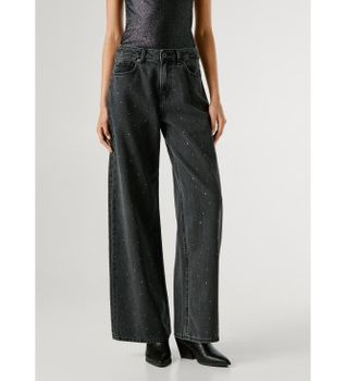 Pepe Jeans para mujer. PL2050929 Pantalón Wide Leg Lina negro (29/32), Casual, Algodón