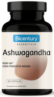 bicentury ashwagandha 625mg con pimienta negra 180 capsulas