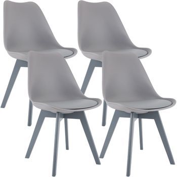 Juego De 4 Sillas De Comedor Linares Plástico Gris/gris 50x49x83 Cm Clp