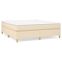 cama tapizada 203x160x35 cm tejido - crema