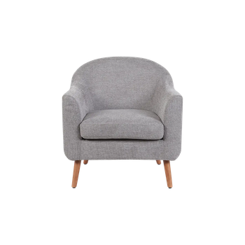 Sillón Tapizado En Tela Nelda Gris Claro