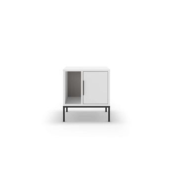 Mesita De Noche Moderna Con Puerta Y Espacio Abierto