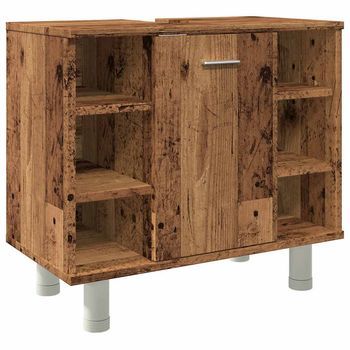 Armario De Baño Madera Contrachapada Envejecida 60x32x53,5 Cm Vidaxl