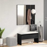 conjunto de muebles de recibidor 4 uds roble negro vidaxl
