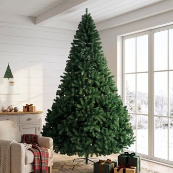 Árbol De Navidad Artificial De Acero Homcom Ø167x270 Cm Verde