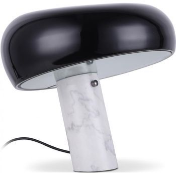 Lámpara De Escritorio Spuing - Mármol/acero/vidrio Opalino Negro