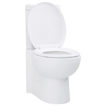 Inodoro Wc De Esquina Cerámica Blanco Cfw71335
