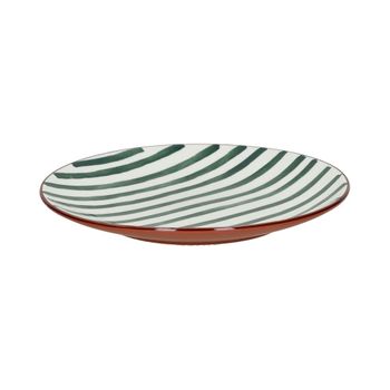Plato de postre de porcelana verde