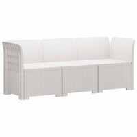 sofa de jardin de 3 plazas look ratan pp blanco vidaxl