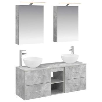 Juego De Muebles De Baño 5 Uds. Gris Hormigón Vidaxl