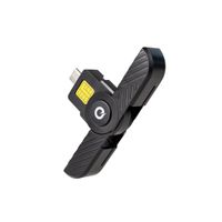 tooq lector de tarjeta inteligente y dni - usb-c - compatible con dni 40 y documento de identidad de portugal - color negro