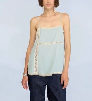 Semicouture para mujer. S6SU60 Top Winter verde (42), Casual, Viscosa, Sin mangas / Tirantes