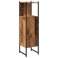 armario de bano  mueble de bano madera de ingenieria envejecida 33x33x1205 cm