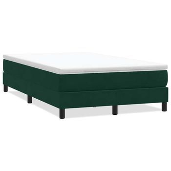 Cama Box Spring Sin Colchón Verde Oscuro Terciopelo 120x220 Cm Vidaxl