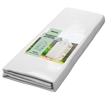 Outsunny Funda de repuesto para invernadero de jardín 140 x 73 x 190 cm con ventana, puerta anti-UV para el jardín - Blanco