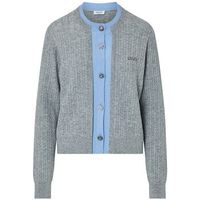 liu jo chaqueta de punto cardigan con botones joya para mujer