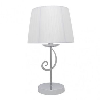 AKUNADECOR Sobremesa Luxor 1xe14 Cromo Pant. Blanca 45x25x25 Cm