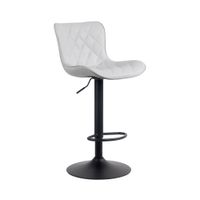 taburete de bar regulable y giratorio en simil cuero blanco