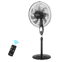 aigostar carr - ventilador de pie 16 pulgadas 9 aspas 3 velocidades negro mando a distancia