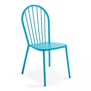Silla de bistró de metal azul