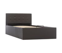 cama canape hidraulica cuero sintetico gris 90x200 cm