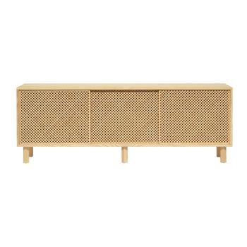 Aparador 3 puertas de madera natural de celosía 180 cm Barnizado