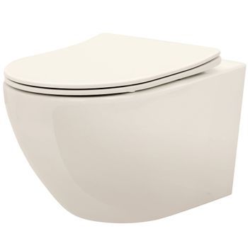 Taza De Inodoro Rea Carlo Mini Rimless Beige