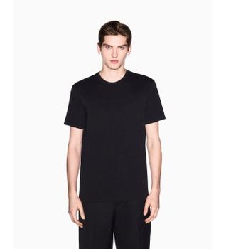 A|X Armani Exchange para hombre. XM002467AF10356UC001 Camiseta Tonal Embossed Logo negro (XL), Casual, Algodón, Manga corta