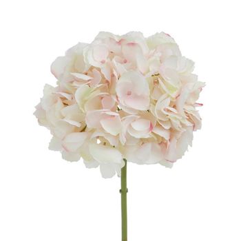 Tallo de hortensia artificial blanca y rosa h48