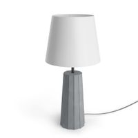 lampara de mesa cemento y textil ip20