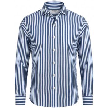 Archivium Camisa manga larga SR11CA NES07 LINEN-200 NAVY BLUE para hombre