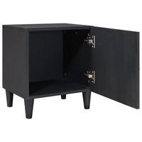 pack 2 uds cabinet de noche  armario de noche  mesa de noche con puerta negro 40 x 33 x 46 cm