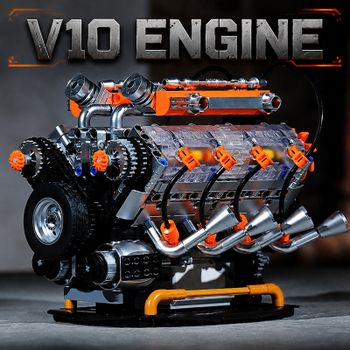 Nuevo Motor Eléctrico V10, Bloques de Construcción de Simulación Motorizada, Piezas Técnicas para Autos, Juguetes Creativos, Regalos para Adultos