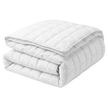 Edredón Blanco Mezcla De Poliéster Tamaño Doble 200 X 220 Cm Abotonado Acolchado Korab