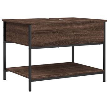 Mesa De Centro Madera De Ingeniería Marrón Roble 70x50x50 Cm