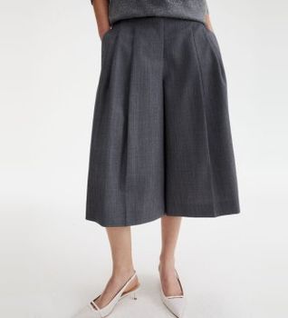 Marella para mujer. 2623136064200 Pantalón Anchos Mlsuscio gris (36), Casual, Poliéster