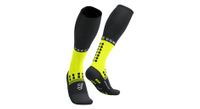 calcetines compressport full winter run negro amarillo fluorescente