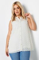 yours camisa sin mangas blanca plumeti mujer curvy y tallas grandes yours