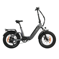 bicicleta electrica plegable ttgo f6 pro 250 w 48 v 18 ah fat bike de 20r triple suspension gris