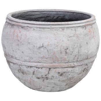 Macetero De Fibra De Vidrio Blanco 43,5x43,5x32cm