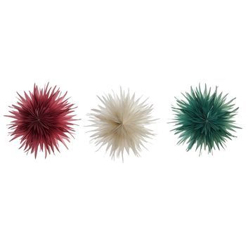 Conjunto De 3 Decoraciones Colgantes Led Estrellas De Navidad 3d De Papel Con Luces Led Multicolor Grovlan