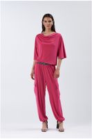 blusa con escote drapeado hot pink s