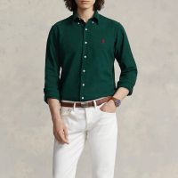 polo ralph lauren custom-fit garment-dyed cotton oxford shirt - xxl