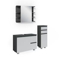 conjunto de muebles de bano j-shape 3 partes con armario midi vicco